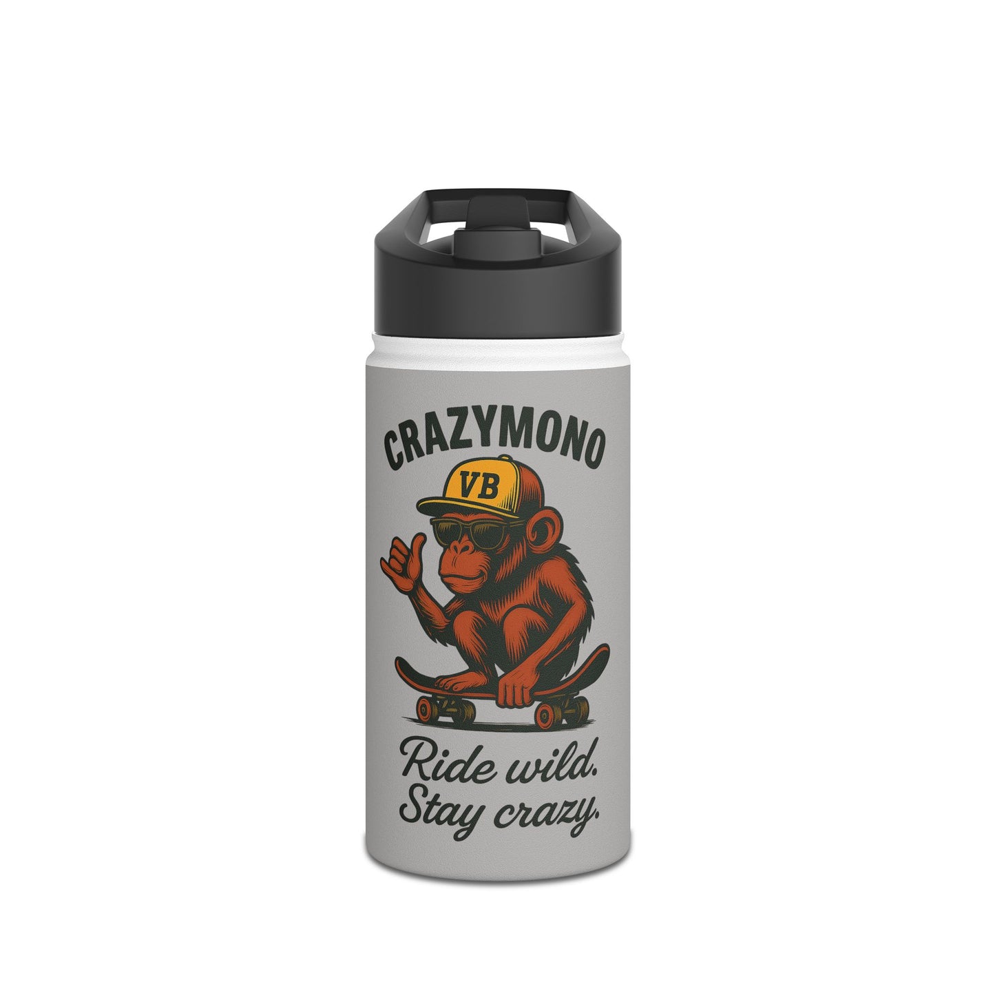 Skateboarder Water Bottle - Crazy Monkey