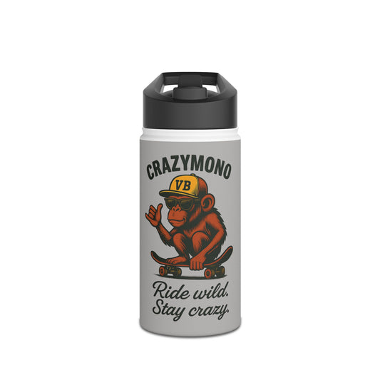 Skateboarder Water Bottle - Crazy Monkey