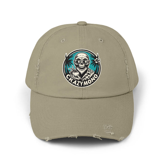 Crazy Mono' Skull Palm Tree Vintage Trucker Hat